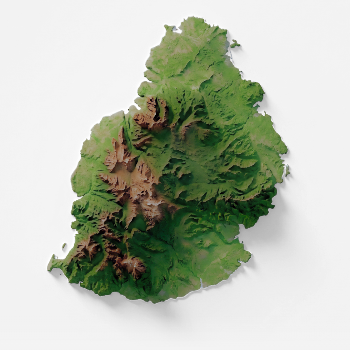 3D relief map of Mauritius
