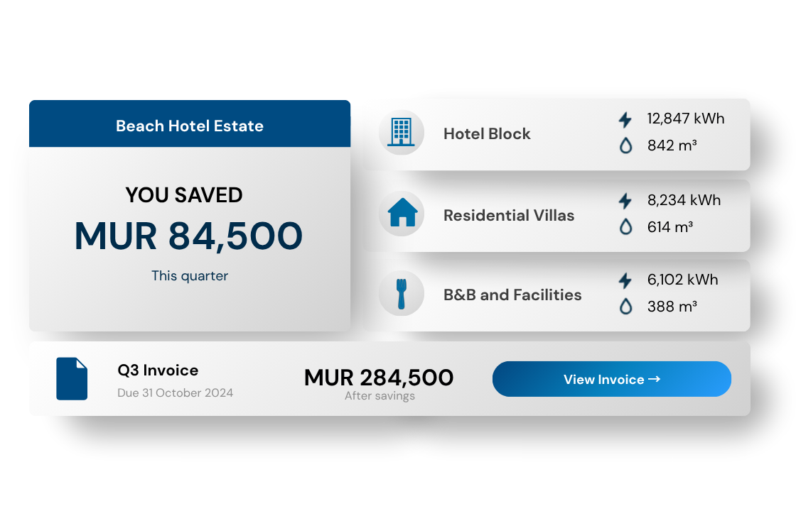 Postpaid meter dashboard mockup